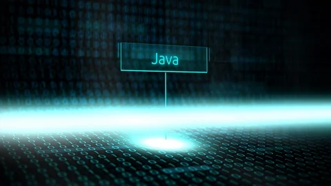 Digital landscape software defined typography with futuristic binary code - Java Stock Footage 86291488