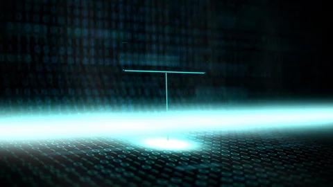 Digital landscape software defined typography with futuristic binary code - C++ Stock Footage 86291685