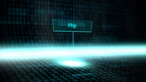 Digital landscape software defined typography with futuristic binary code - PHP Stock Footage 86291720