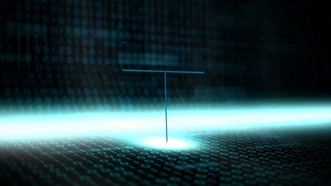 Digital landscape software defined typography with futuristic binary code - Iden Stock Footage 86338116
