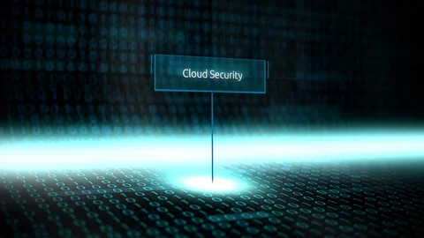 Digital landscape software defined typography with futuristic binary code - Clou Stock Footage 86338516