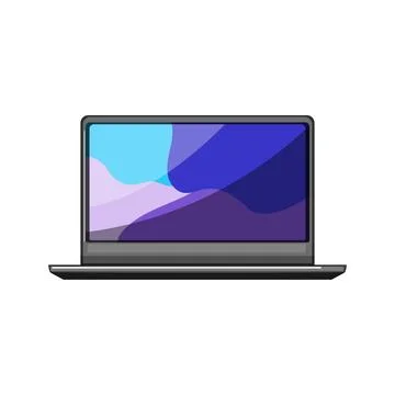 Digital laptop computer cartoon vector illustration Stock Illustration