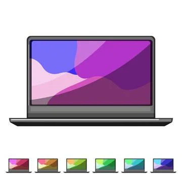 Digital laptop computer cartoon vector graphic Stock Illustration