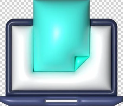 Digital Laptop with Uploading File Icon Stock Illustration
