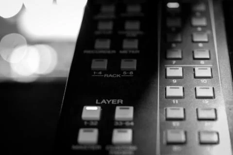 Digital Layer Selectors Professional Audio Console Stock Photos