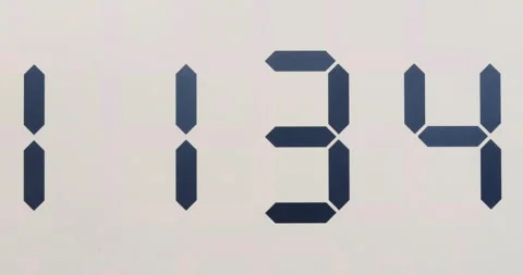 Digital LCD clock shows 11:00 Vídeos de archivo 246838736