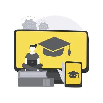 Digital learning abstract concept vector illustration. Stock Illustration