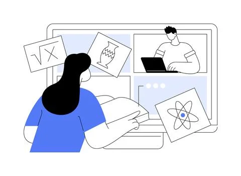 Digital learning abstract concept vector illustration. Stock Illustration