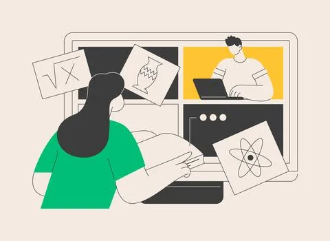 Digital learning abstract concept vector illustration. Stock Illustration