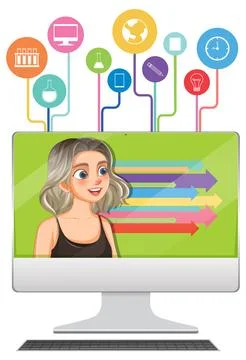 Digital Learning and Collaboration Illustrazione stock