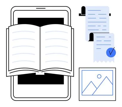 Digital Learning and Documentation with Technology Technology Devices Stock Illustration