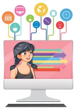 Digital Learning and Education Concept 스톡 일러스트
