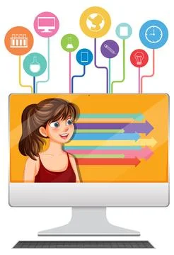 Digital Learning and Education Concept Stock Illustration