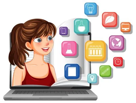 Digital Learning and Education Concept Stock Illustration