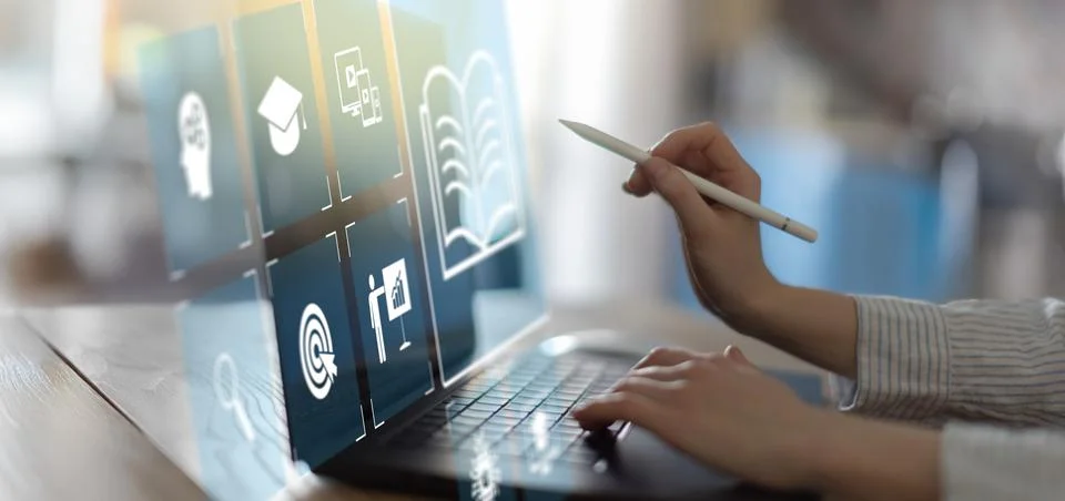 Digital Learning and Educational Resources Accessed on a Touchscreen Device i Фото