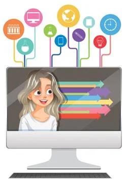 Digital Learning and Innovation Stock Illustration