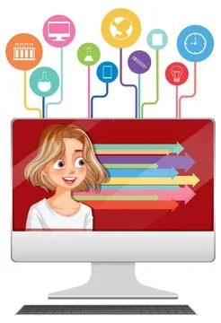 Digital Learning and Innovation Stock Illustration