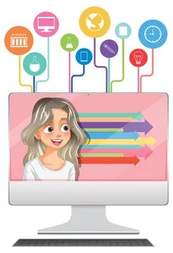 Digital Learning and Innovation Illustrazione stock