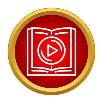 Digital learning book play button icon イラスト素材