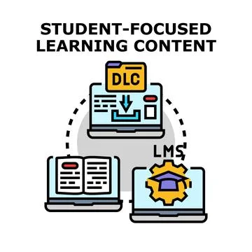 Digital learning content. Learning management system 库存插图
