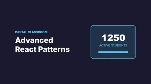 Digital Learning Dashboard: Advanced React Patterns in a Virtual Classroom .. Stock Footage 337502170