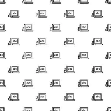 Digital learning education seamless pattern with online lessons Stock Illustration