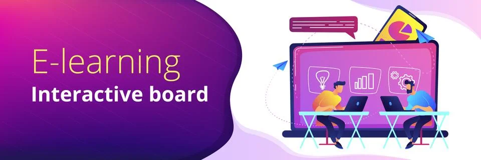 Digital learning header or footer banner. Illustrazione stock