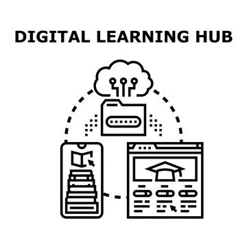 Digital learning hub concept illustrating online education イラスト素材