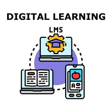 Digital learning management system vector concept 스톡 일러스트