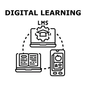 Digital learning management system vector concept Stock Illustration