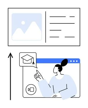 Digital Learning Platforms Bridging Knowledge and Virtual Engagement Throug.. Stock Illustration