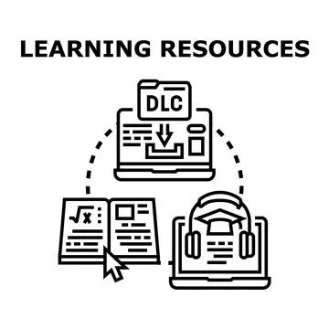 Digital learning resources concept for online education Stock Illustration