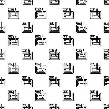 Digital learning seamless pattern with graphic tablet and pen Illustrazione stock