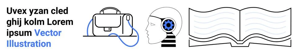 Digital Learning Tools and Knowledge Transfer Concepts Illustrazione stock