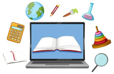 Digital Learning Tools and Resources Stock Illustration