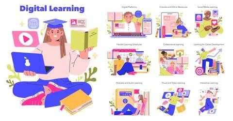 Digital Learning Vector illustration イラスト素材