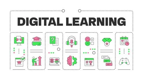 Digital learning word concept isolated on white イラスト素材