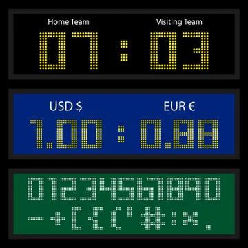 Digital LED Display Board Stock Illustration