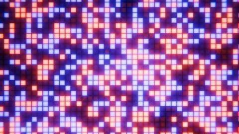 Digital led display creating a glowing geometric pattern ideal for gaming and Stock Illustration