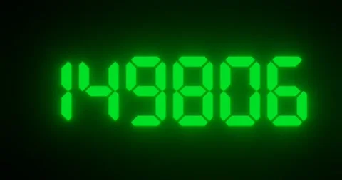 Digital LED display with random and fast changing numbers for password or fig Stock Footage 219678133