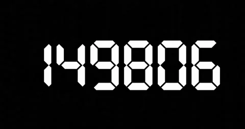 Digital LED display with random and fast changing numbers for password or fig Stock Footage 219678134