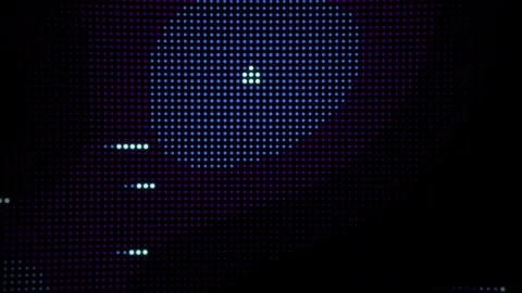 Digital LED Dot Matrix Background with Glowing Data Traffic Trails 库存影片 343627898
