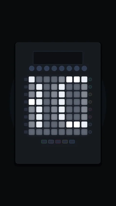 Digital led matrix display animation showing technology interface elements Stock Footage 346737427