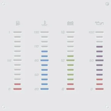 Digital led vehicle indicators Stock Illustration