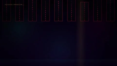 Digital Ledger System Displaying Active Blockchain Transactions and Real ti.. 動画素材 347362210