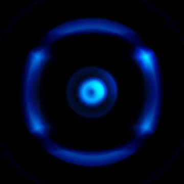 Digital lens with blue eye effect, abstract background Stock Illustration