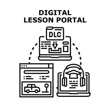 Digital lesson portal for online learning vector concept 스톡 일러스트