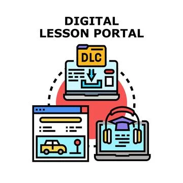 Digital lesson portal for online learning vector concept Stock Illustration