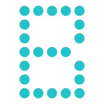 Digital letter B display board round dot Illustrazione stock