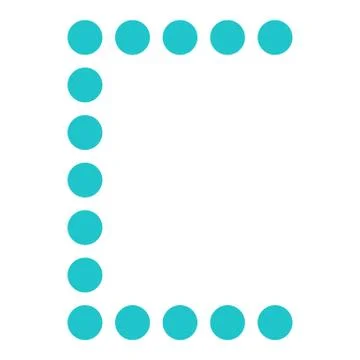 Digital letter C display board round dot Illustrazione stock